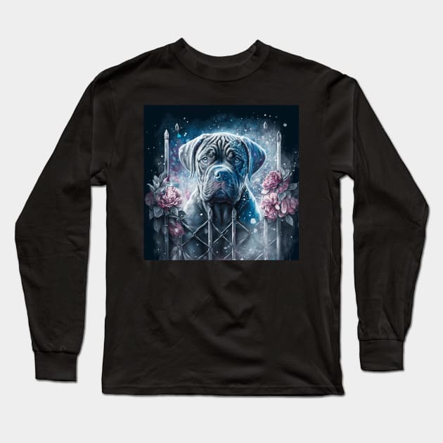 Cane Corso Enjoys The Snow Long Sleeve T-Shirt by Enchanted Reverie